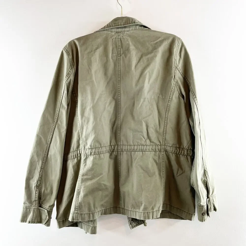 Madewell Passage Utility Cotton Zip Up Jacket Desert Olive Green XL - Picture 4 of 5